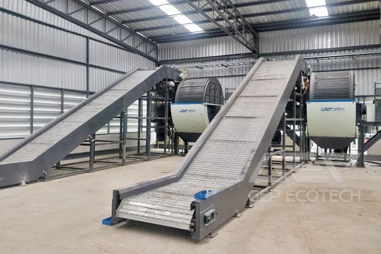 Installation Scene of Waste Tyre Shredding Line