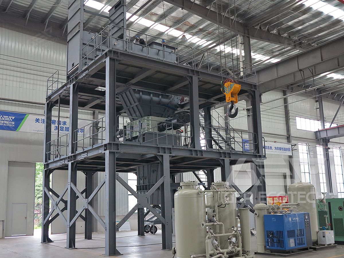 tower type hazardous waste crushing system tower type hazardous waste crushing system