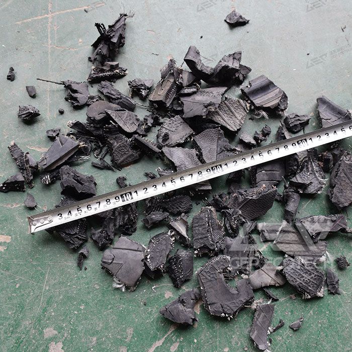 Shredded rubber tire