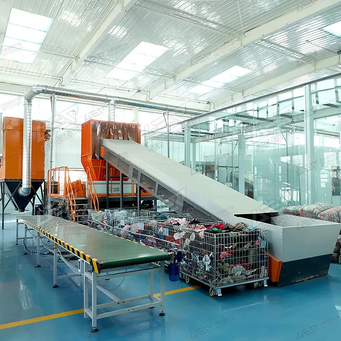 Automatic waste textile disposal line Automatic waste textile disposal line