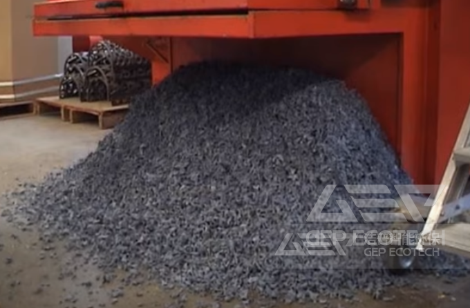 Waste leather after shredding Waste leather after shredding