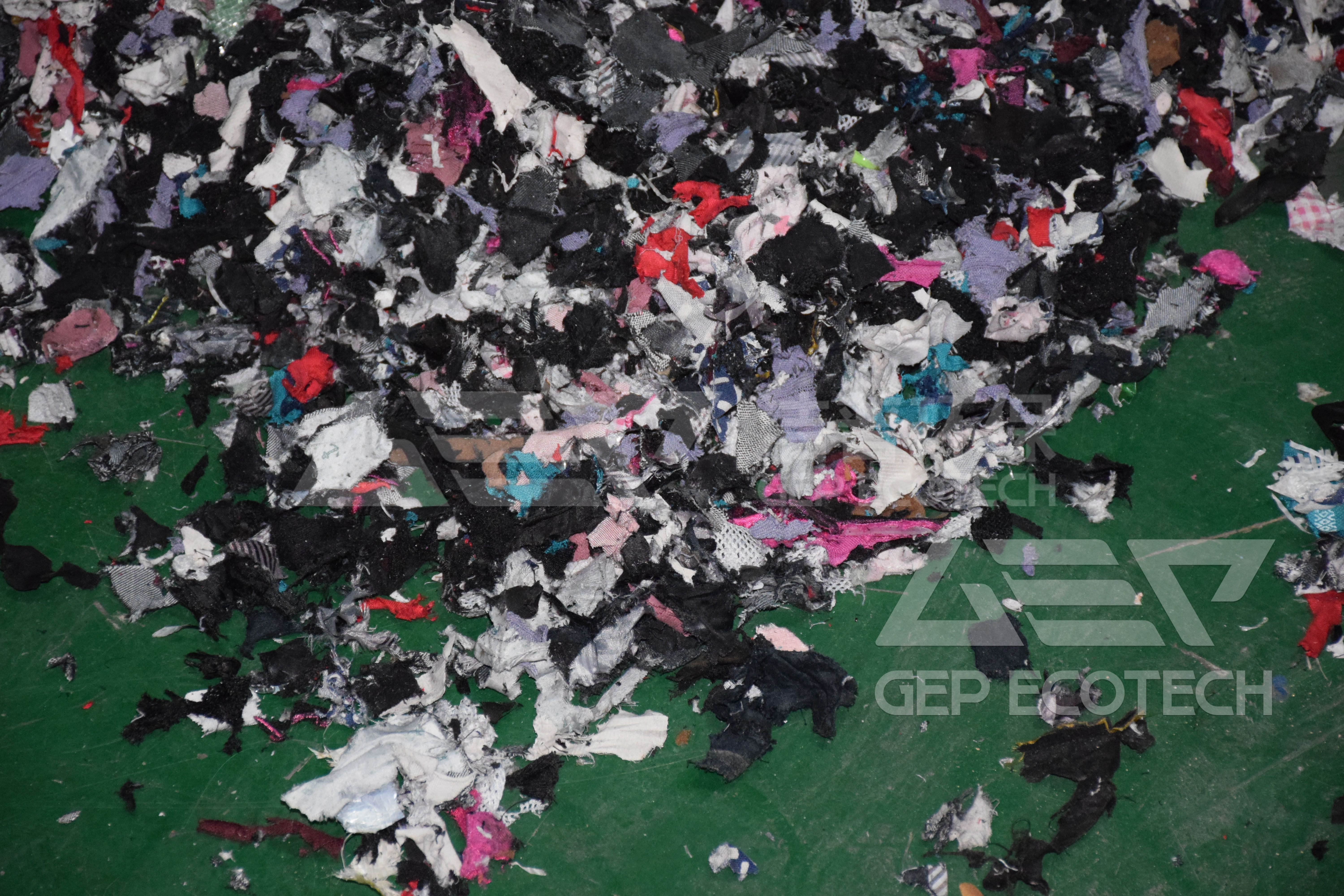 Shredded fabric waste