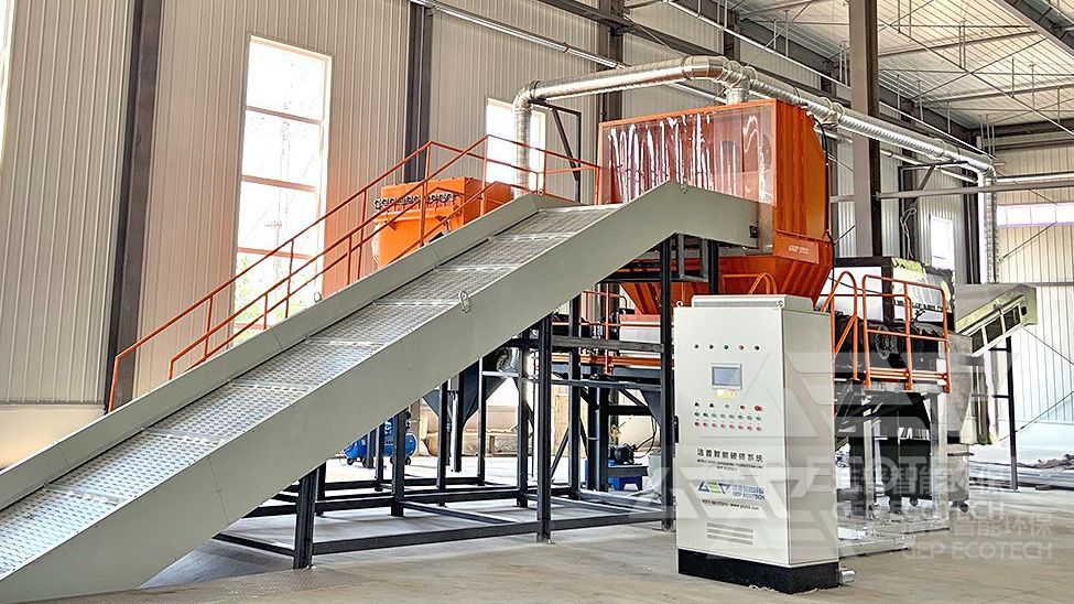 shredding, feeding and discharging, sorting line shredding, feeding and discharging, sorting line