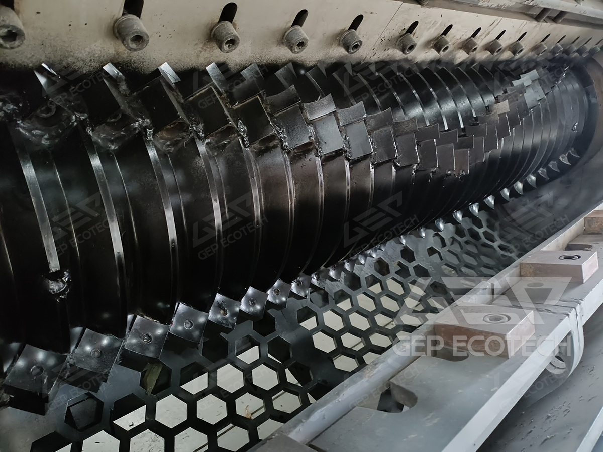 Internal structure of single shaft crusher tool box Internal structure of single shaft crusher tool box