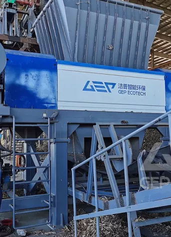 double shaft shredder for biomass