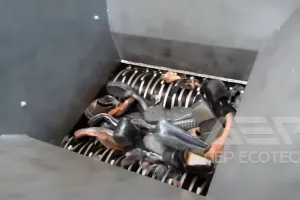 Shredding Shoes to Make Fuel Blocks